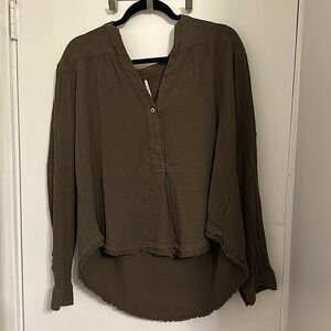 GREEN FREE PEOPLE BLOUSE